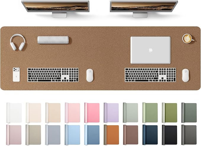 YSAGi Leather Desk Protector, Office Mat, Large Mouse Mat, Non-Slip PU Leather by YSAGi
