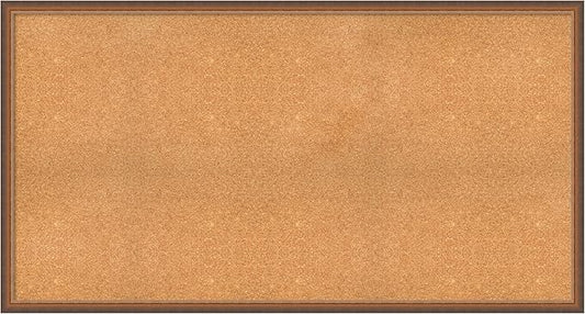 Amanti Art Natural Cork Board for Wall, 32x60 Vision Board with Bronze Frame, Oversize Corkboard Office Decor for Home Organization, Modern Corkboard Pinboard to Display Items for Home Organization-DeskLoop Office