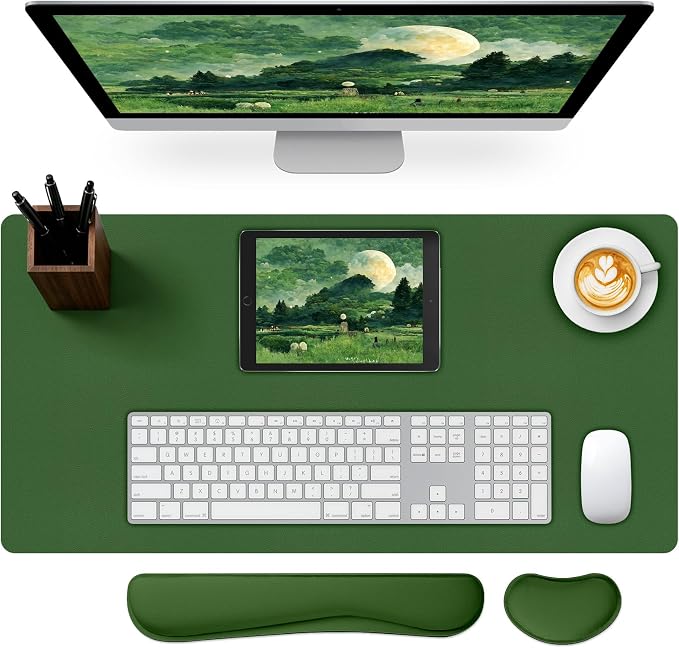Mouse and Keyboard Pad, 3-in-1 Desk Mat Set, Wrist Rest by Meetcolor