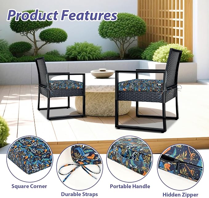 IPYNBAP Outdoor Chair Cushions Set of 4 -Waterproof Outdoor Seat Cushions - Image 5