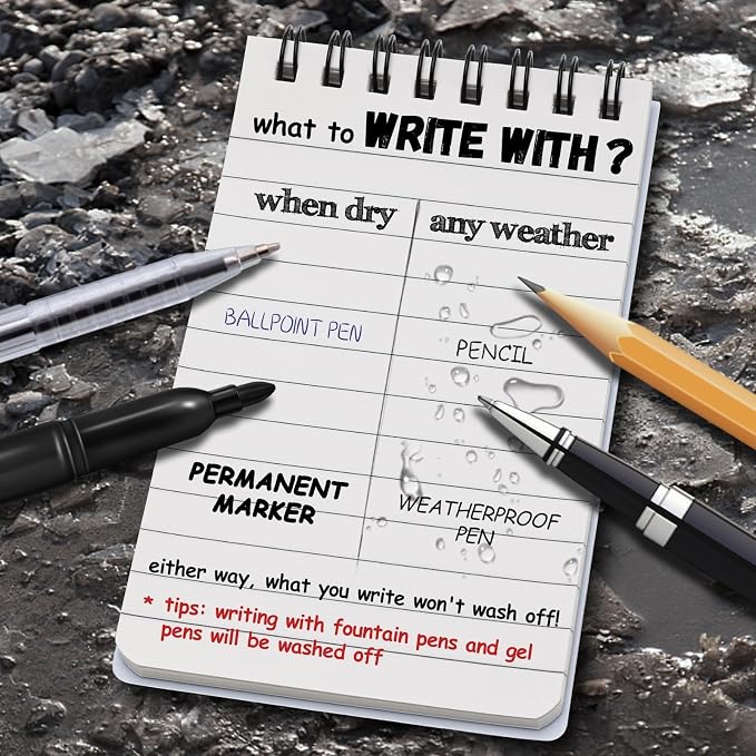 POPYOLA 6 Pack Waterproof Notebook, Weatherproof Pocket Notebook - Image 6