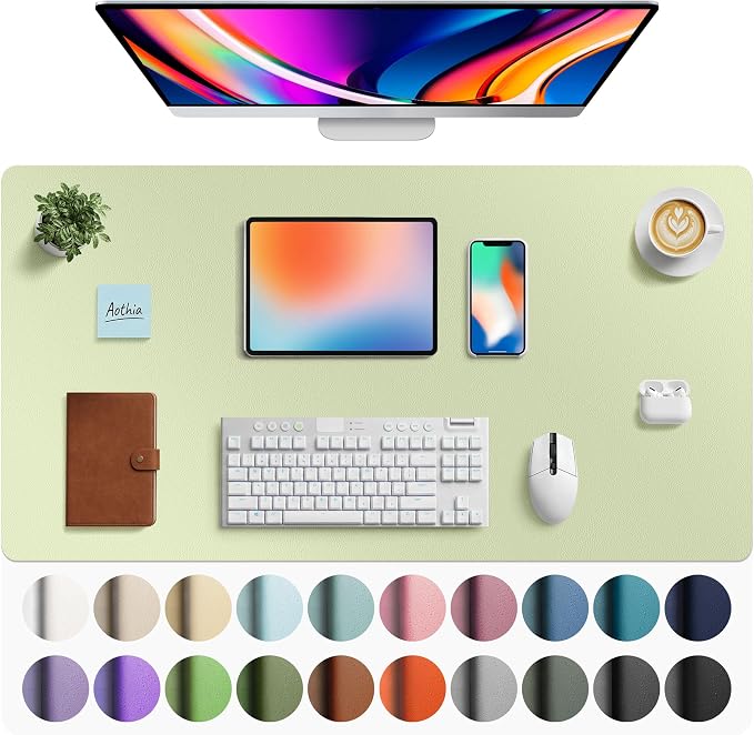 Aothia Faux Leather Desk Mat by AothiaSimpleNaturalUnique