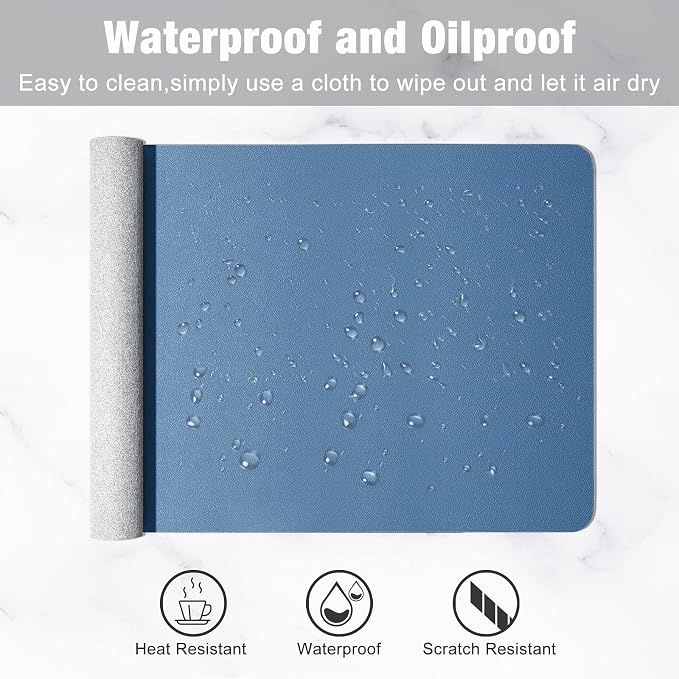 Hsurbtra Desk Pad, 23.6" x 13.8" PU Leather Desk Mat, M Extended Mouse Pad - Image 6