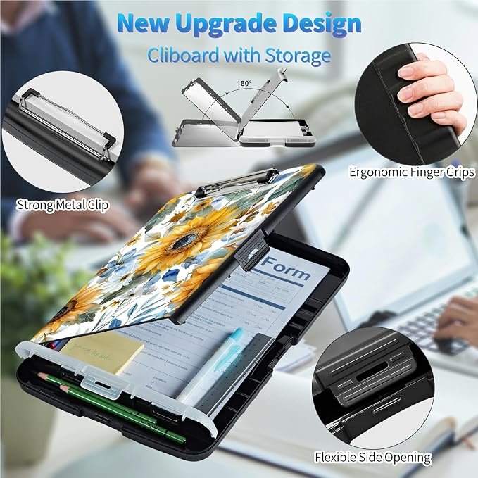 Clipboard with Storage, 8.5x11 High Capacity Nursing Clipboards with Pen Holder - Image 4