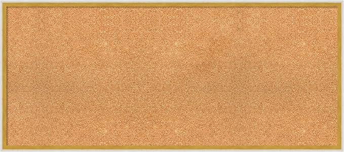 Amanti Art Natural Cork Board for Wall, 19x43 Vision Board with White Frame, Oversize Corkboard Office Decor for Home Organization, Modern Corkboard Pinboard to Display Items for Home Organization in-DeskLoop Office