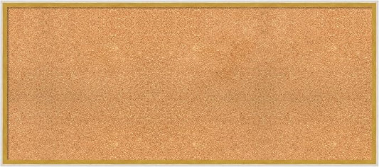 Amanti Art Natural Cork Board for Wall, 19x43 Vision Board with White Frame, Oversize Corkboard Office Decor for Home Organization, Modern Corkboard Pinboard to Display Items for Home Organization in-DeskLoop Office