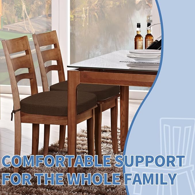 BUYUE Thickened 2.5" Friendly Woven Fabric Dining Chair Cushion, U-Shape High - Image 4