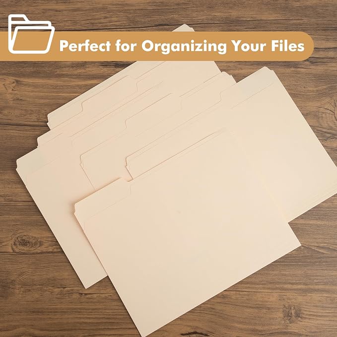 Manila File Folder, 1/3-Cut Tab, Letter Size, Manila Folders - Image 5