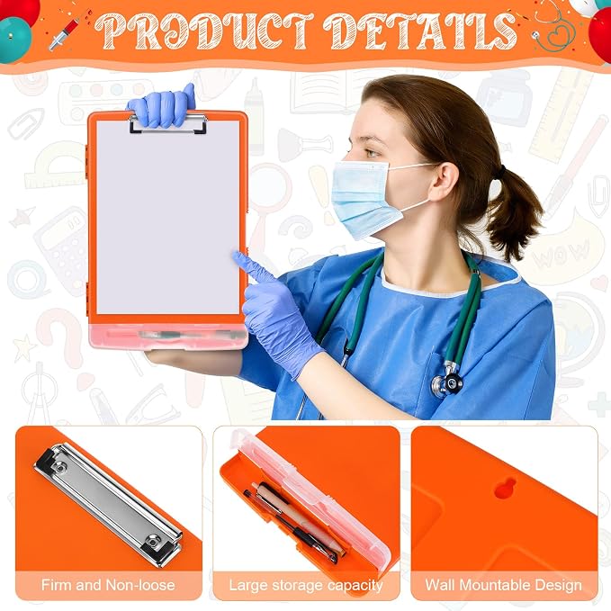 Crtiin 12 Pcs Colored Clipboard - Image 3