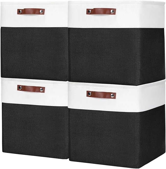 Bagnizer 13x13 Cube Storage Bins, Collapsible Fabric Storage Box, 4 Pack Closet by Bagnizer