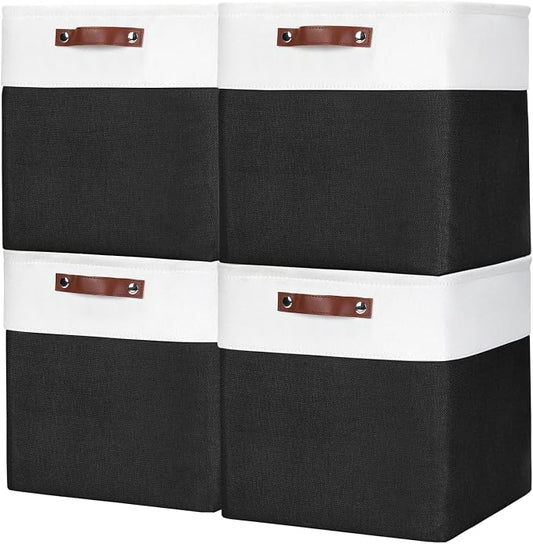 Bagnizer 13x13 Cube Storage Bins, Collapsible Fabric Storage Box, 4 Pack Closet by Bagnizer