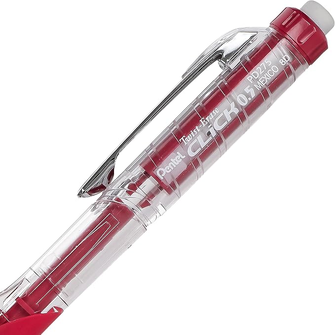 Pentel Twist-Erase Click Mechanical Pencil, 2 Eraser Refills and Lead, Color - Image 4