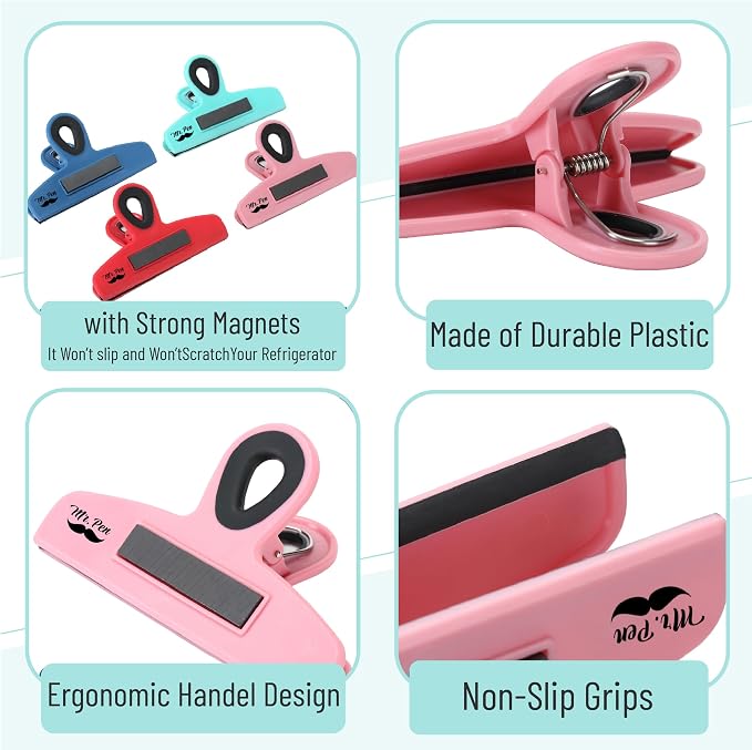 Mr. Pen- Magnetic Bag Clips, 4 Pack, Durable Plastic - Image 4