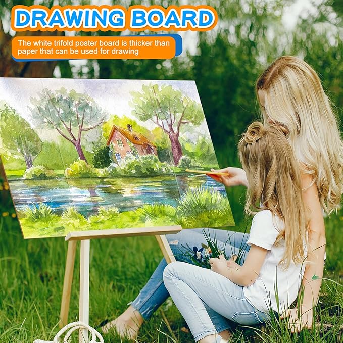 WinTS 18 PCS 36 x 48 Trifold Poster Board White Foldable Trifold Poster Boards Bulk for Science Fair,School Projects,Presentations,Exhibitions-DeskLoop Office