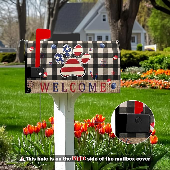 Welcome Patriotic Mailbox Covers Magnetic Standard Size 4th of July Mailbox - Image 2