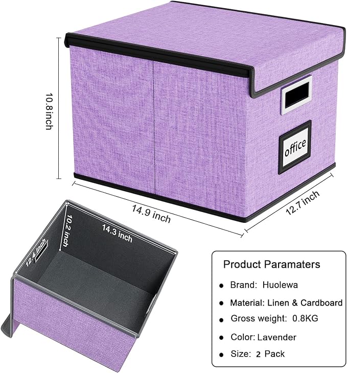 Decorative File Organizer Storage Boxes - Image 6