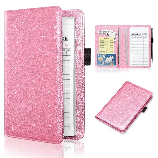 ACdream Server Books for Waitress, Guest Book Note Pad, Cute Pocket Leather by ACdream