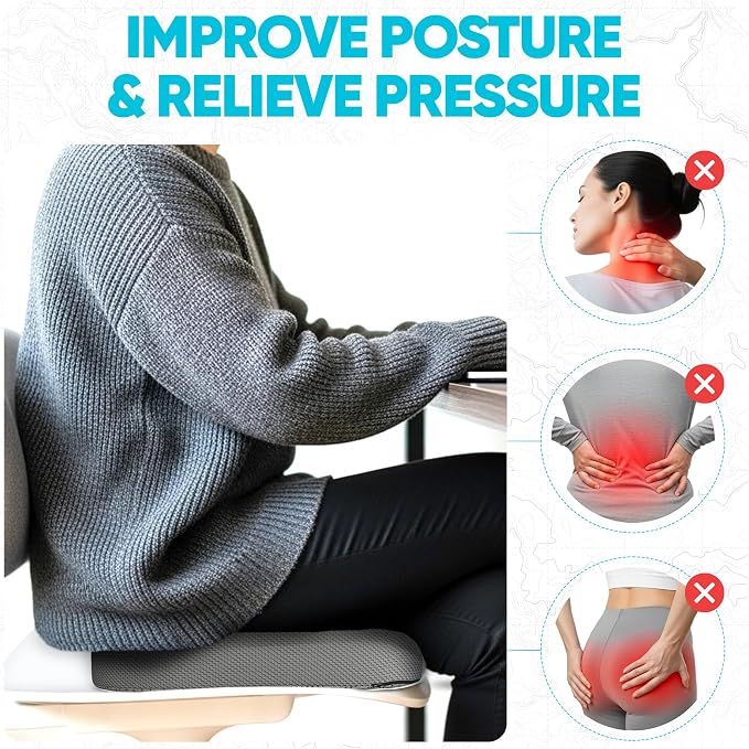 FORTEM Seat Cushion, Office Chair Cushion, Memory Foam Car Seat Cushions - Image 6