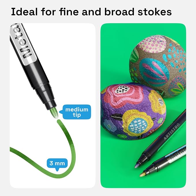 ARTISTRO 12 Metallic Paint Pens - Image 4