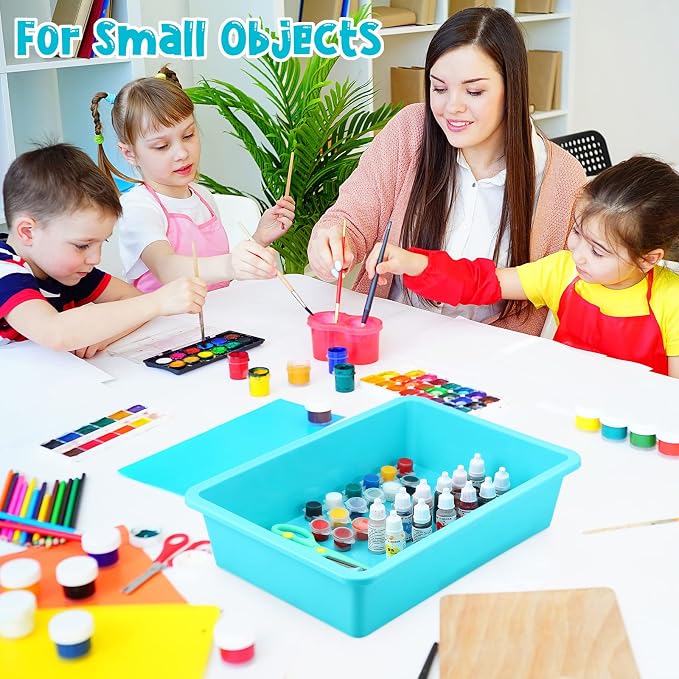 Kigley 16 Pcs Flat Storage Tray Organizer Bin Letter Size Paper Trays - Image 6