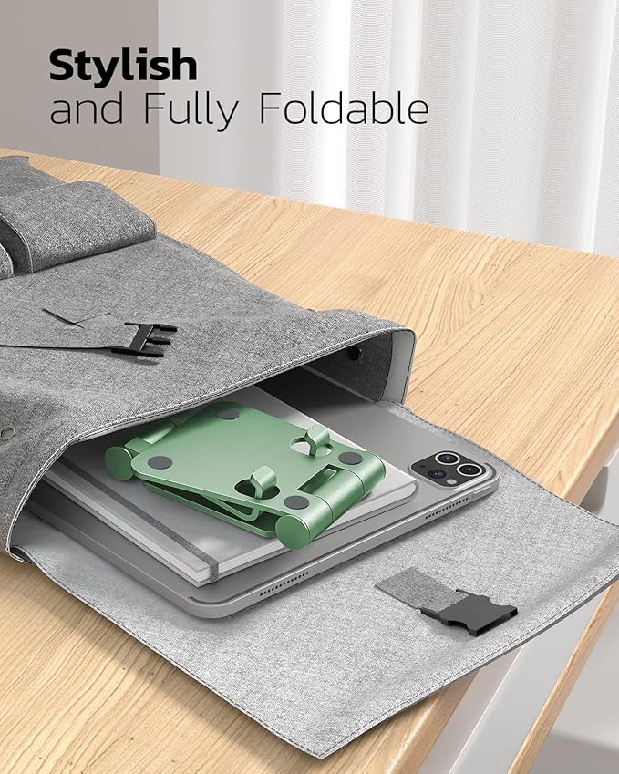 Nulaxy Dual Folding Cell Phone Stand, Fully Adjustable Foldable Desktop Phone - Image 5