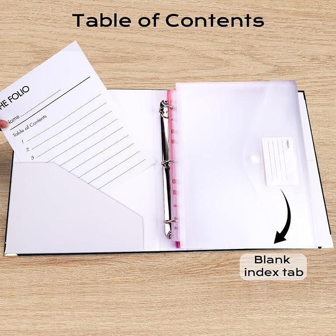 XKDOUS Aesthetic Document Organizer 3 Ring Emergency Binder Linen Folio Folders - Image 7