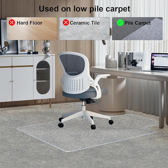 Heavy Duty Chair Mat for Carpet, Office Floor Mat for Carpeted Floors, Under - Image 2