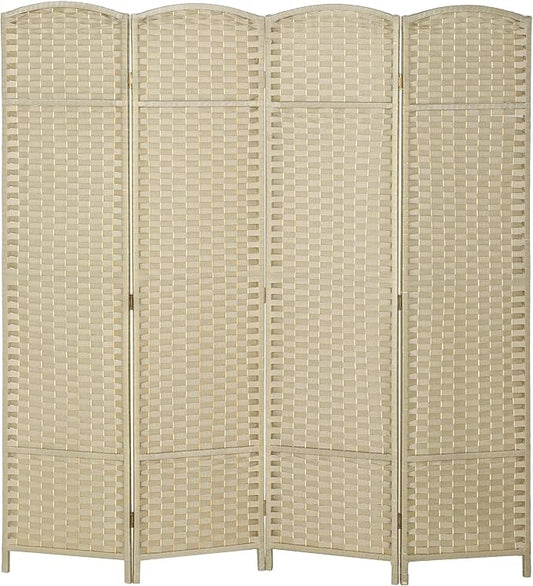 HOMCOM Room Divider, 4 Panel Folding Privacy Screen, 5.6' Tall Freestanding by HOMCOM