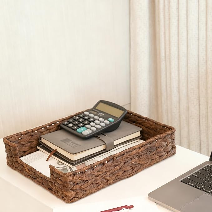 PINXIURY Water Hyacinth Letter Tray - Image 4