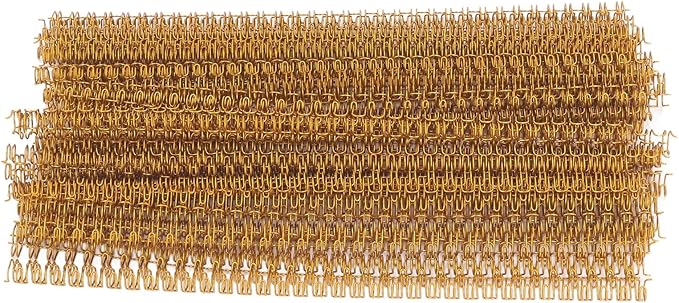 1/2 Inch Wire Cinch Book Binding Gold 3:1 Pitch, 100 Pack Double Loop Metal Spiral for Bindings Fit for School Office Notebook Maker, YolieraArt Office Products Binding Combs 100 Sheet Capacity-DeskLoop Office