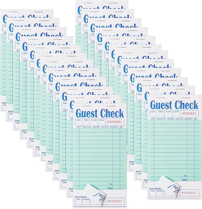 ZPARIK 24 Pack Guest Checks Books by ZPARIK