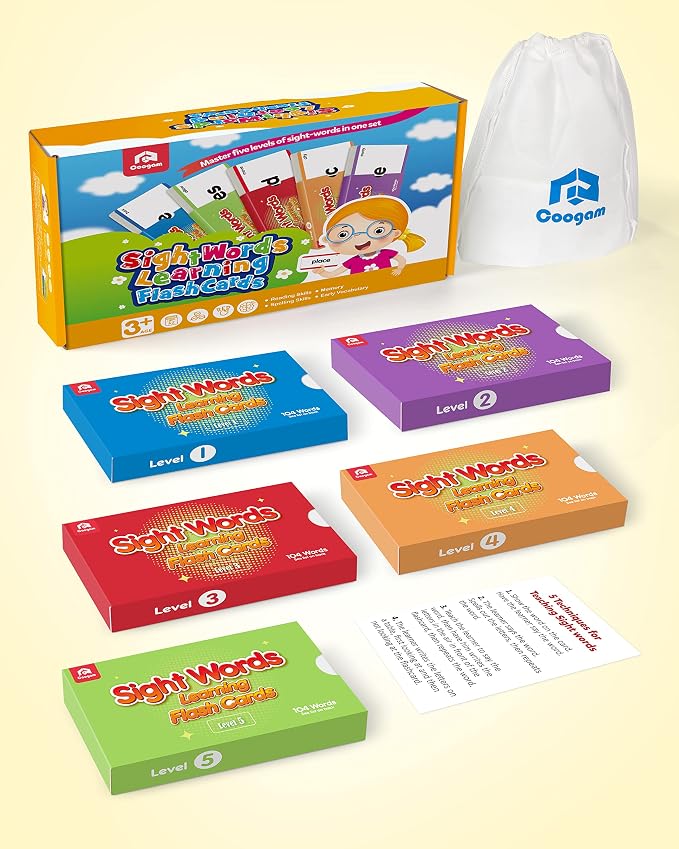 Coogam 520 Sight Words Learning Vocabulary Flash Cards, Dolch Fry High - Image 5