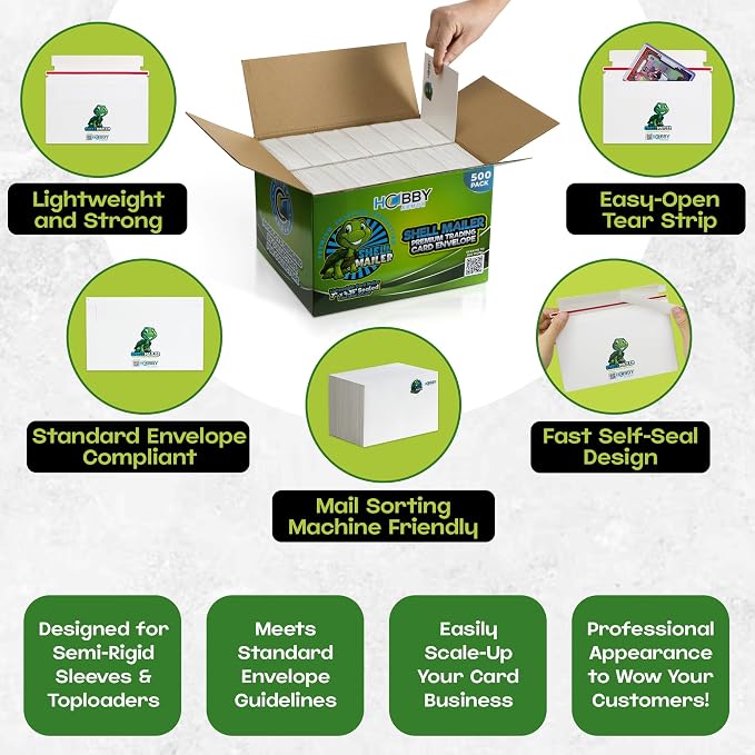 500 Pack Shell Mailer Trading Card Envelopes by Hobby Armor, Perfect Sized - Image 3