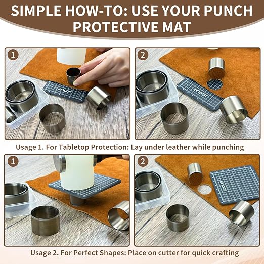 Leather Circle Cutter Tool Set, 11 Pieces Circle Punch Tools 10 12 15 20 25 30 - Image 5