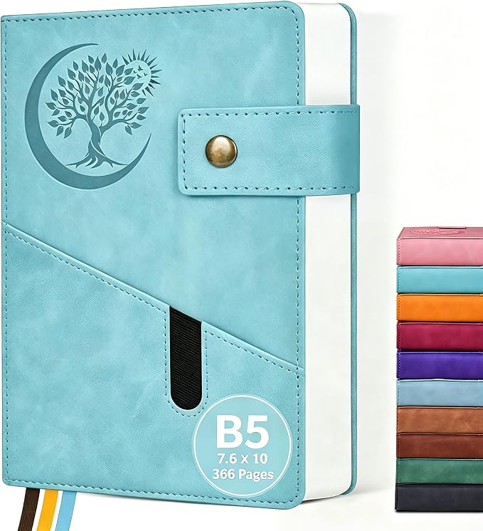 PAIBAS 7.6 x 10 Lined Notebook Journal 366 Pages Leather Journal by PAIBAS