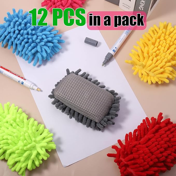 Jspupifip 12 Pcs Microfiber Shag Eraser Whiteboard, Magnetic Dry Erase Eraser - Image 5