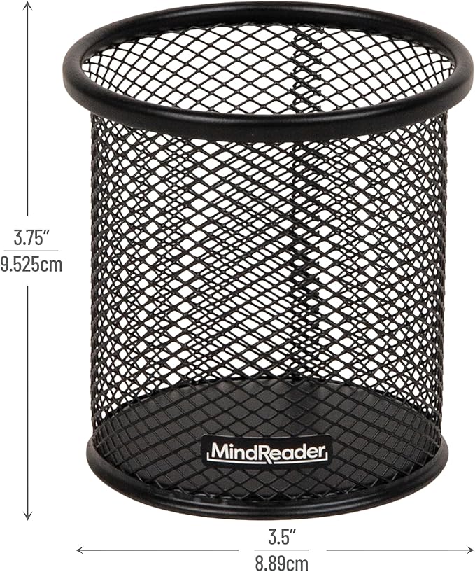 Mind Reader Pen and Accessories Holder, Desktop Organizer, Metal Mesh, 3.5"L x - Image 3