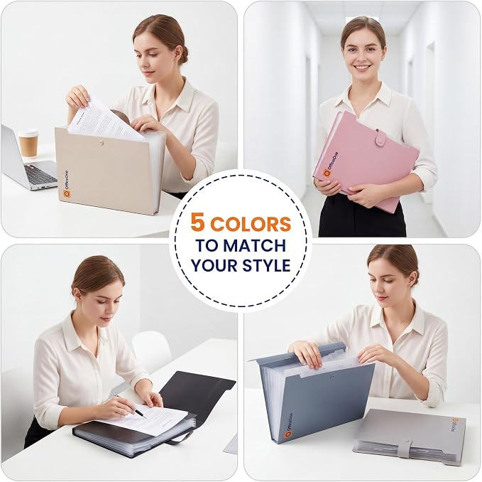 OfficeOne 8-Pocket Expanding File Folder, A4 Letter Size Accordion Document - Image 4