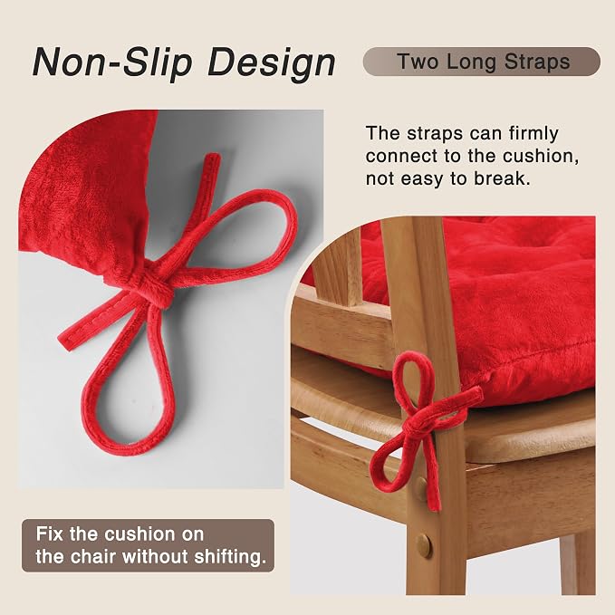 OVOV 2 Pack Chair Cushions for Dining Chairs Soft Seat Cushions for Kitchen - Image 3