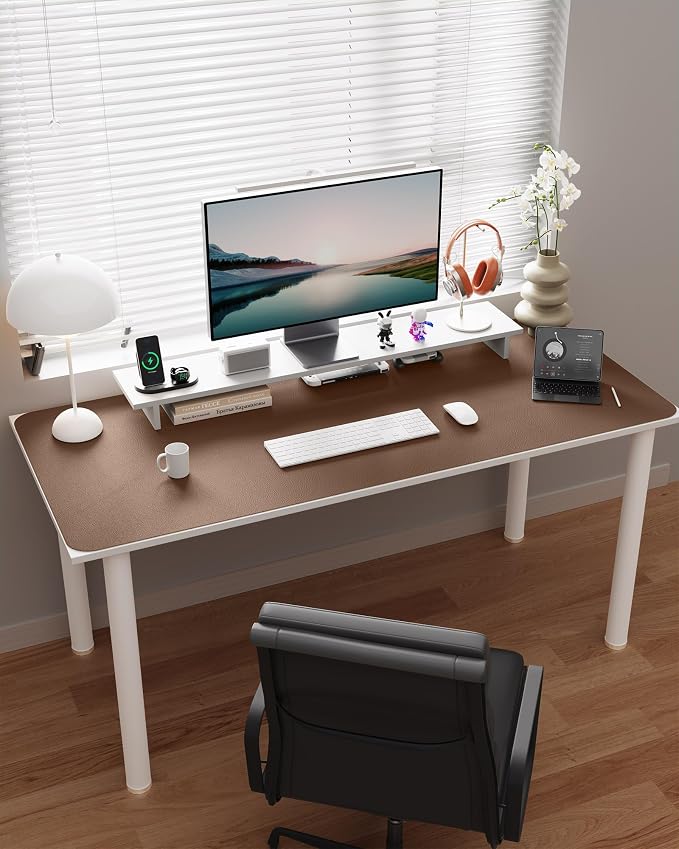 YSAGi Double-Sided Desk Pad, Leather Desk Mat, Eco Cork Desk Pad Protector - Image 8