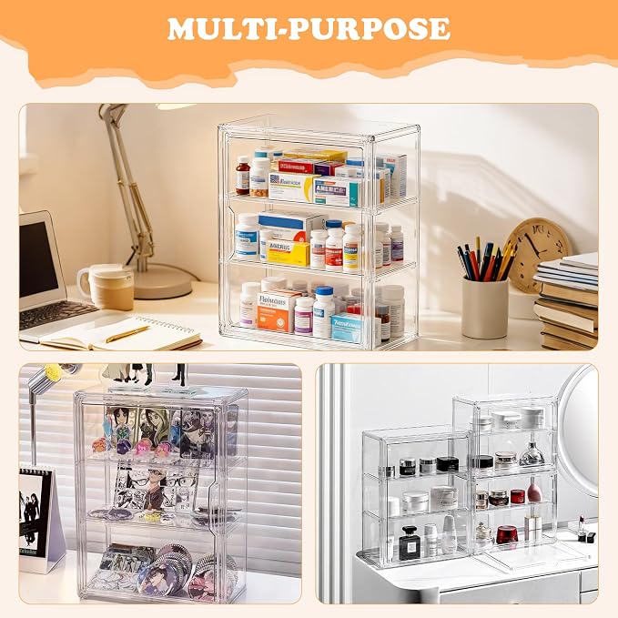 Clear Acrylic Display Case for Figures&Collectibles, 3 Tier Lego Labubu Toy Box - Image 6