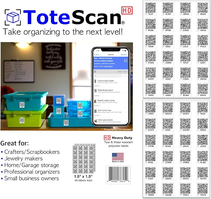ToteScan HD Intelligent Smart QR Labels by ToteScan