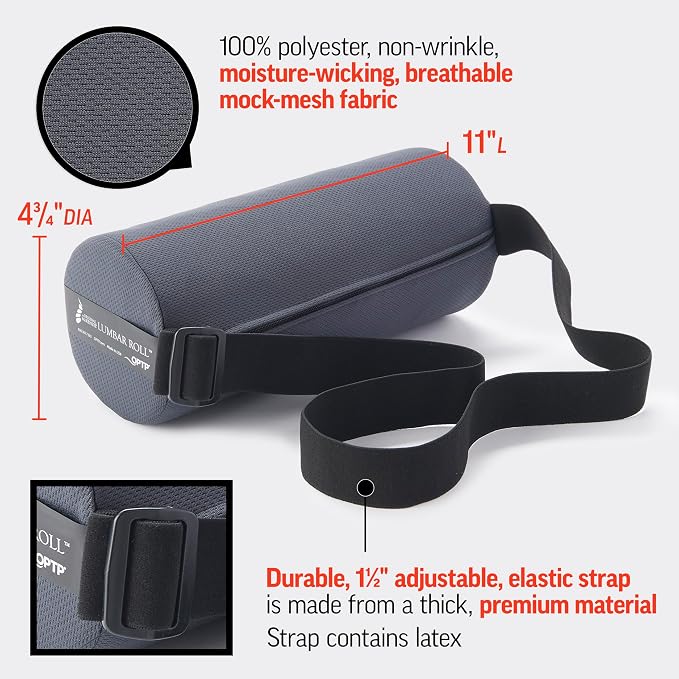 OPTP The Original McKenzie Lumbar Roll – USA-Made Low Back Lumbar Support - Image 4