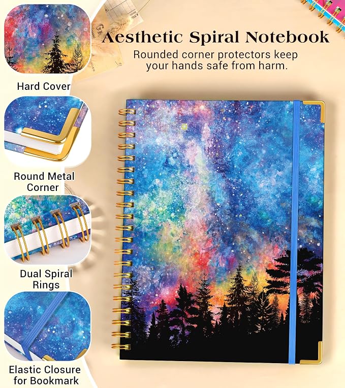 Lined Spiral Notebook Journal for Women, 150 Pages Cute Notebooks 5.75” x 8.38” - Image 2