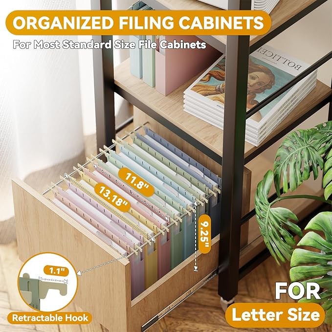 Plastic Hanging File Folders Letter Size, 12 Pack Reinforced Filing Cabinet - Image 3