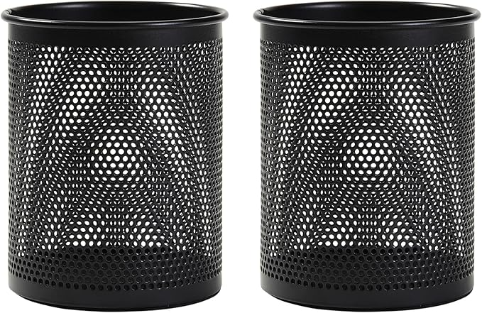 Comix Pen Holder Desk Organizer, Wire Mesh Pencil Cup with Foam Pad and Non-Slip Bottom Office Supplies Desk Accessories for Home Office School, 2 Packs-DeskLoop Office