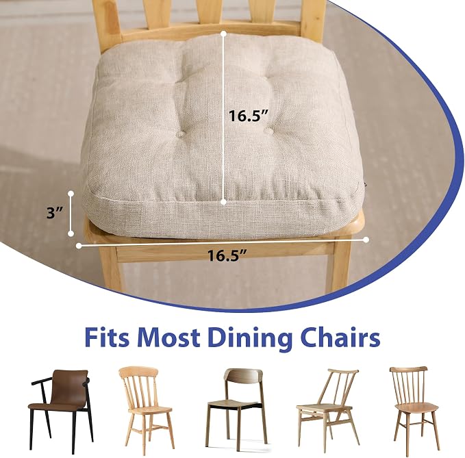 IASEAHK Chair Cushions, Memory Foam Dining Chair Cushions, Tufted Indoor Chair - Image 3