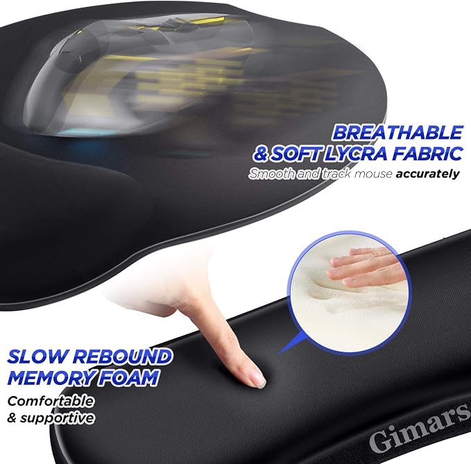 Gimars Upgrade Enlarge Superfine Fibre Soft Smooth Gel Ergonomic Mouse Pad - Image 4