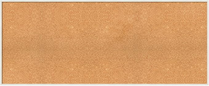 Amanti Art Natural Cork Board for Wall, 23x55 Vision Board with White Frame, Oversize Corkboard Office Decor for Home Organization, Modern Corkboard Pinboard to Display Items for Home Organization in-DeskLoop Office