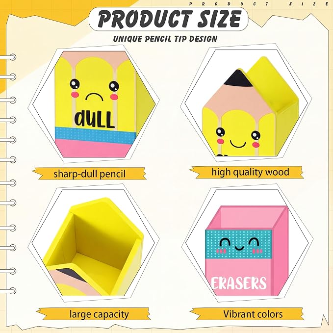 Gilprop 3 Pcs Back to School Sharp and Dull Pencil Holder - Image 3